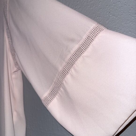 Apt 9 Women’s Blouse Top 3/4 Sleeve Ruffles Bohemian Perforated Details Size L - Picture 5 of 11